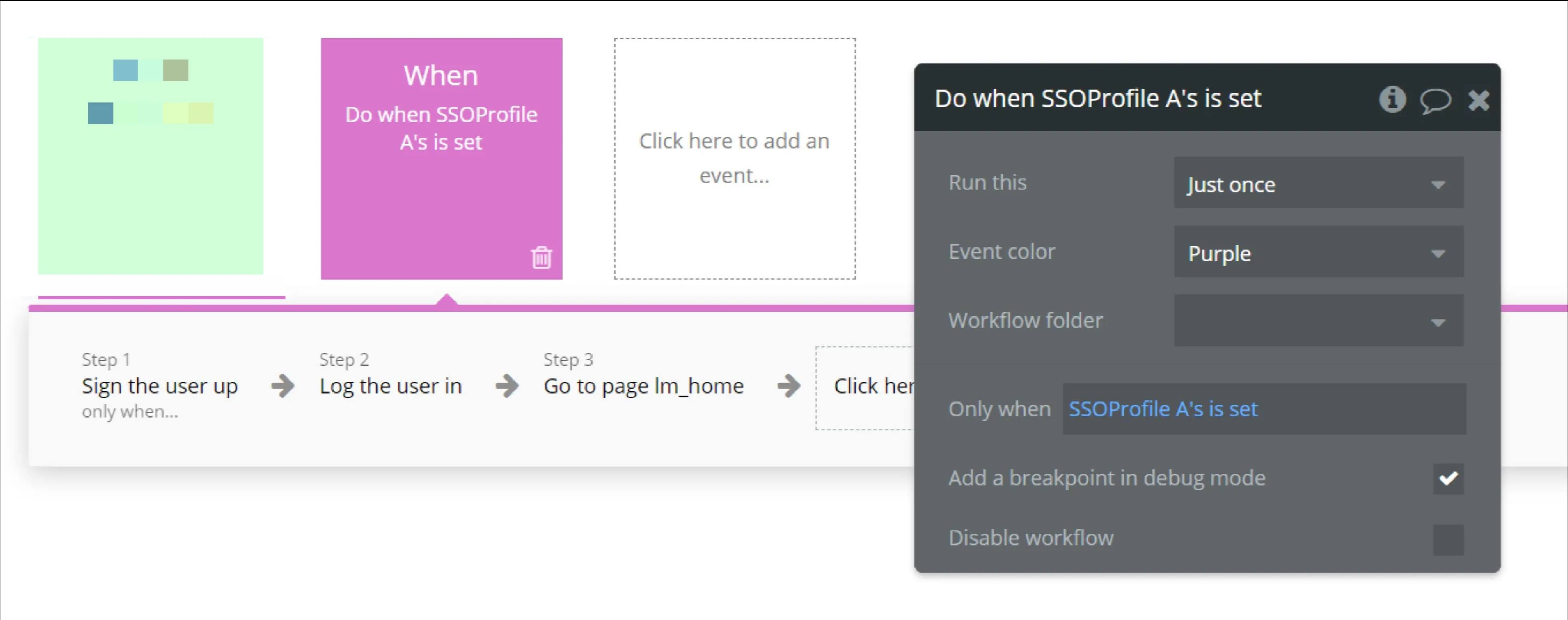 Image: Workflow setup