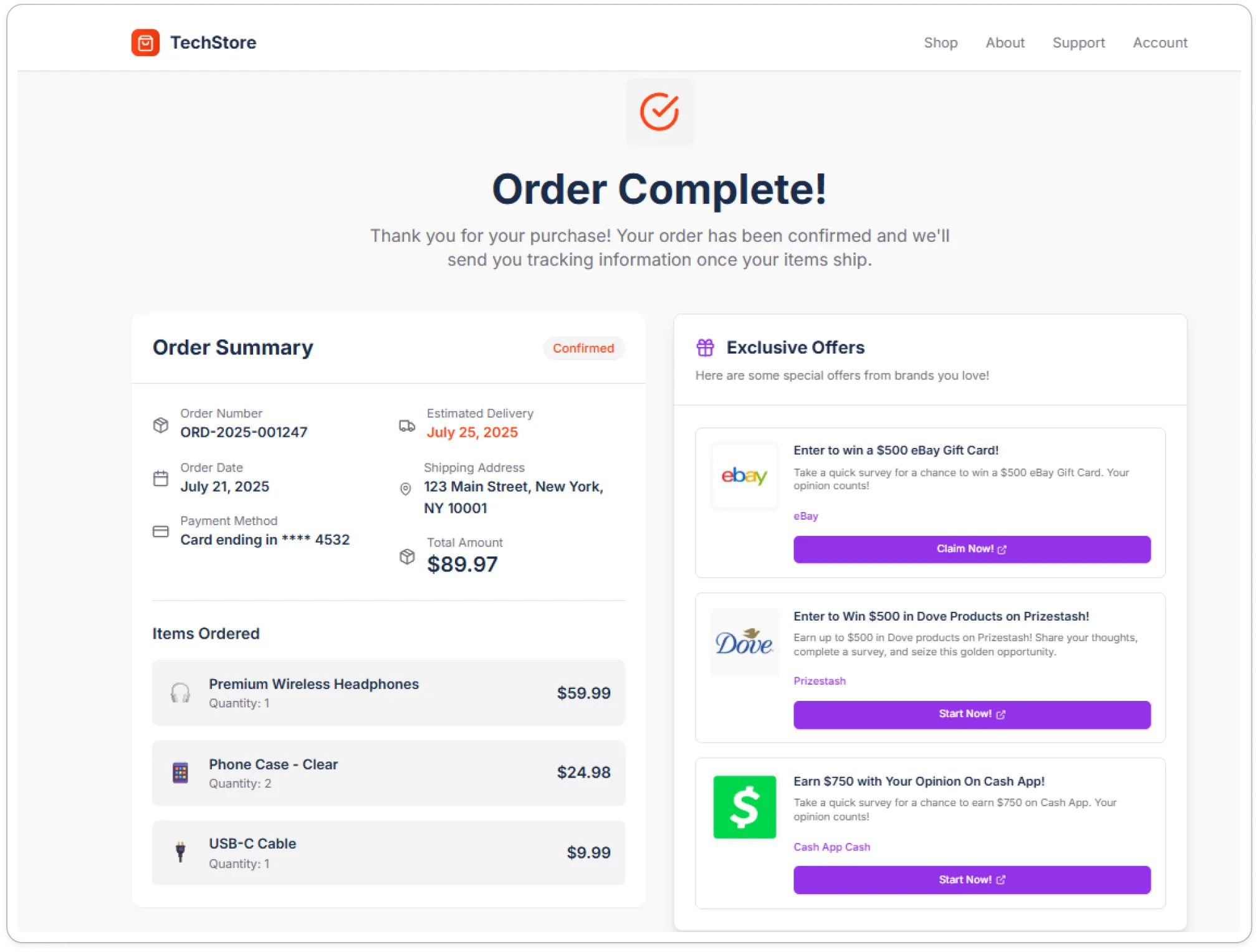 Demo Store Showing Case MomentPerks Offers