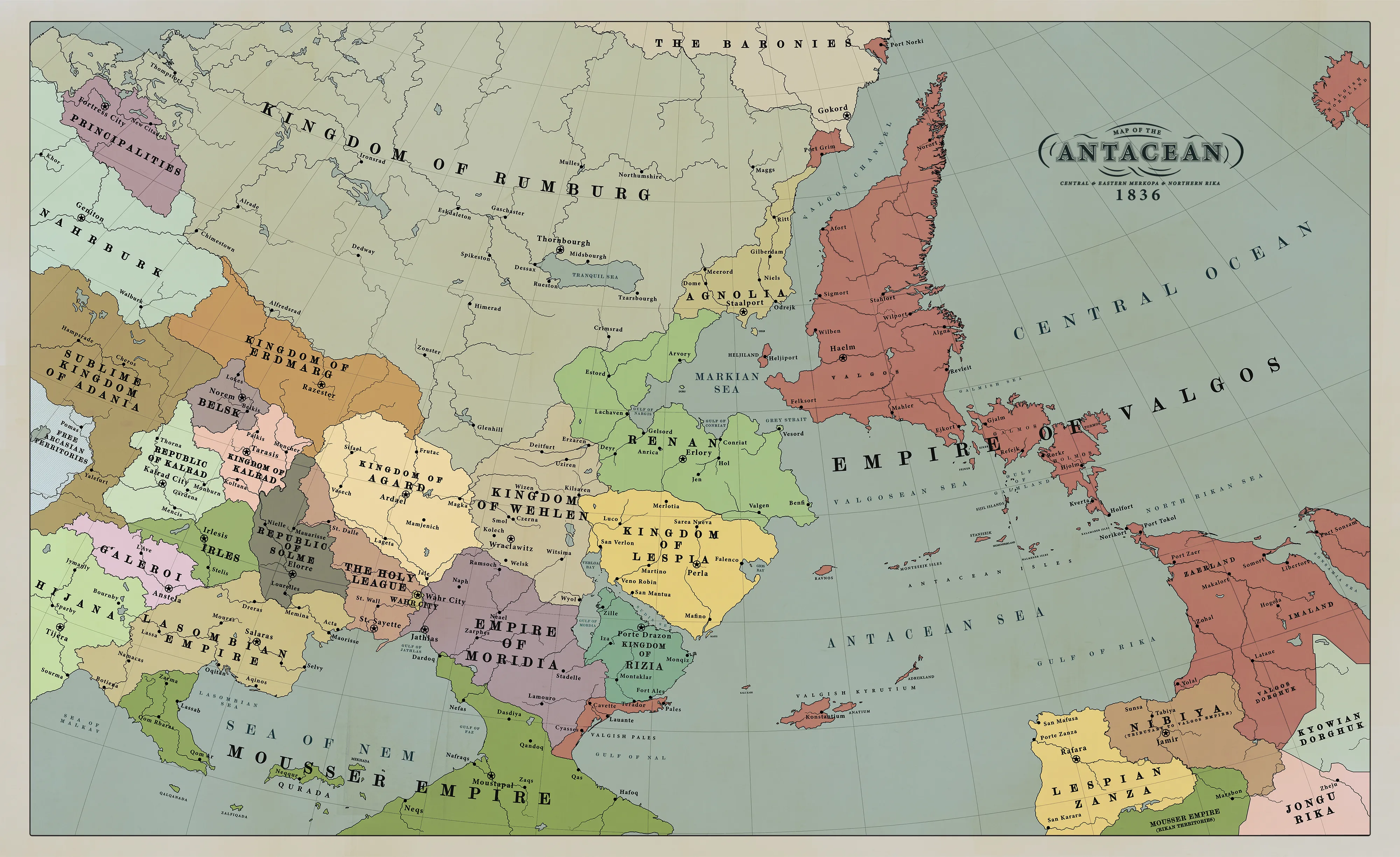 Map of the Antacean (1836)