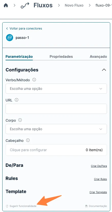 Sugerir funcionalidade para um conector