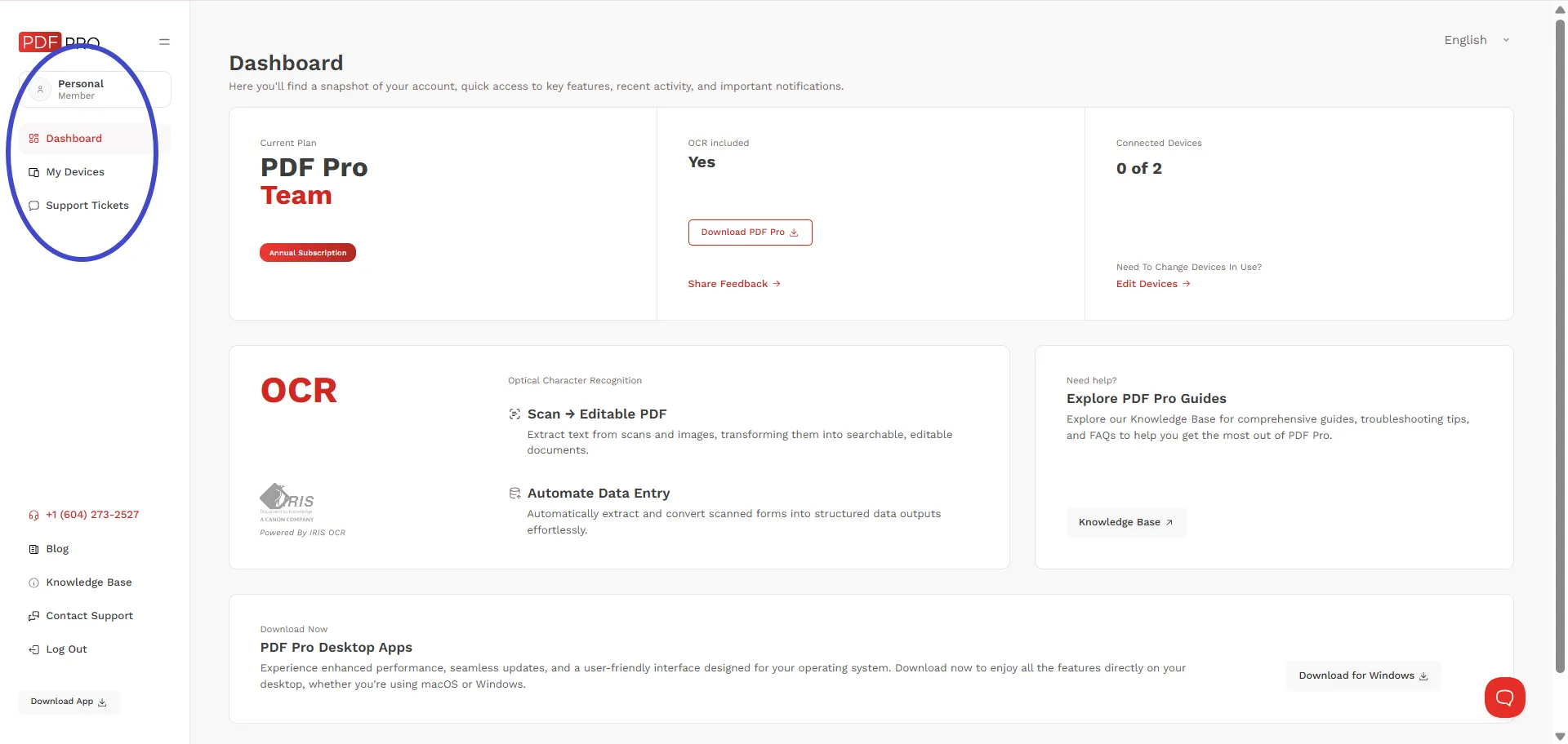 Multi user members dashboard