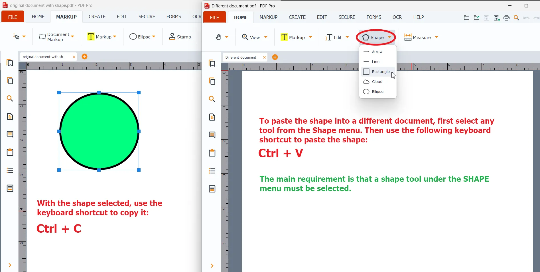 Duplicating a shape.