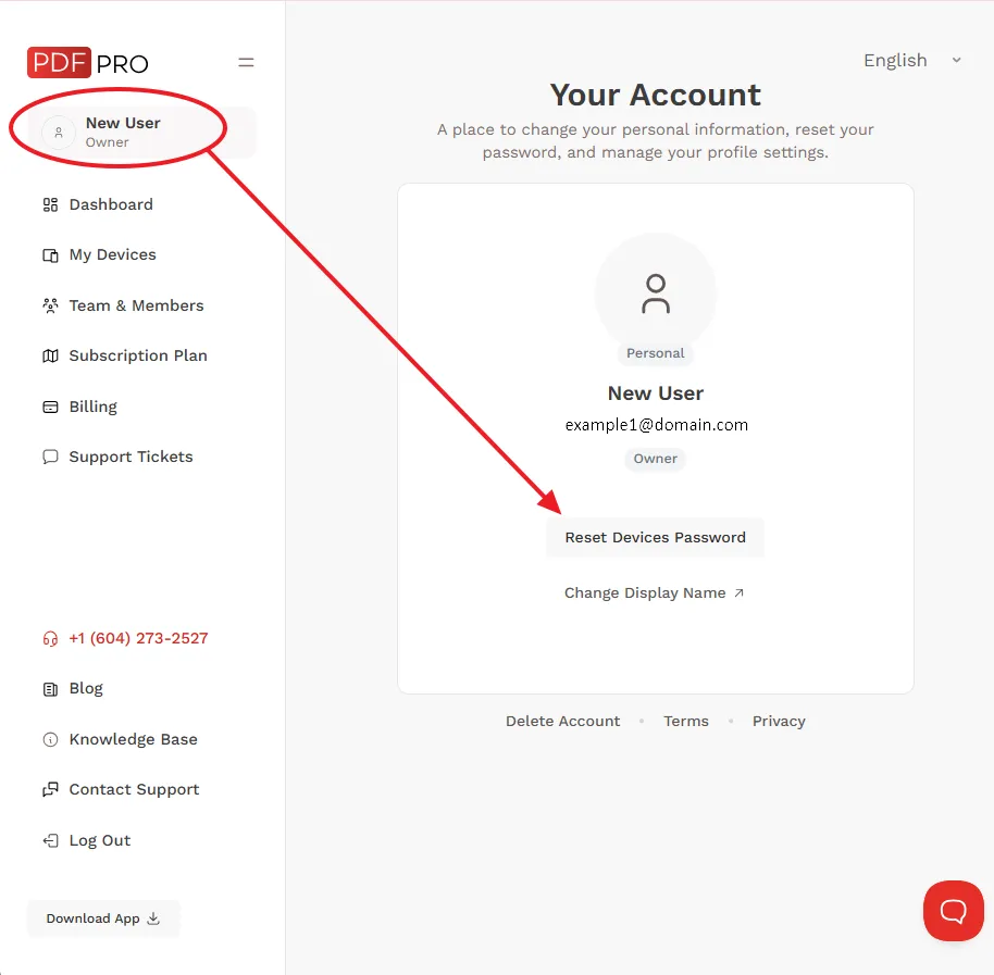 Reset Devices Password Reset Devices Password