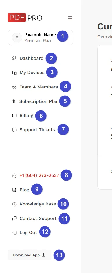 Dashboard Menu - Admin/Owner