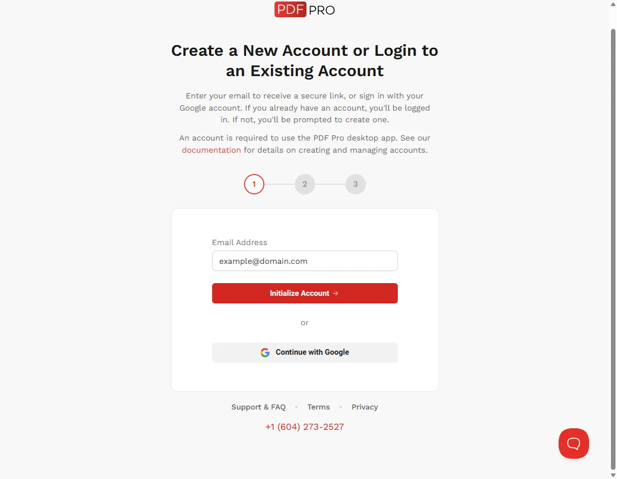Email required to start process