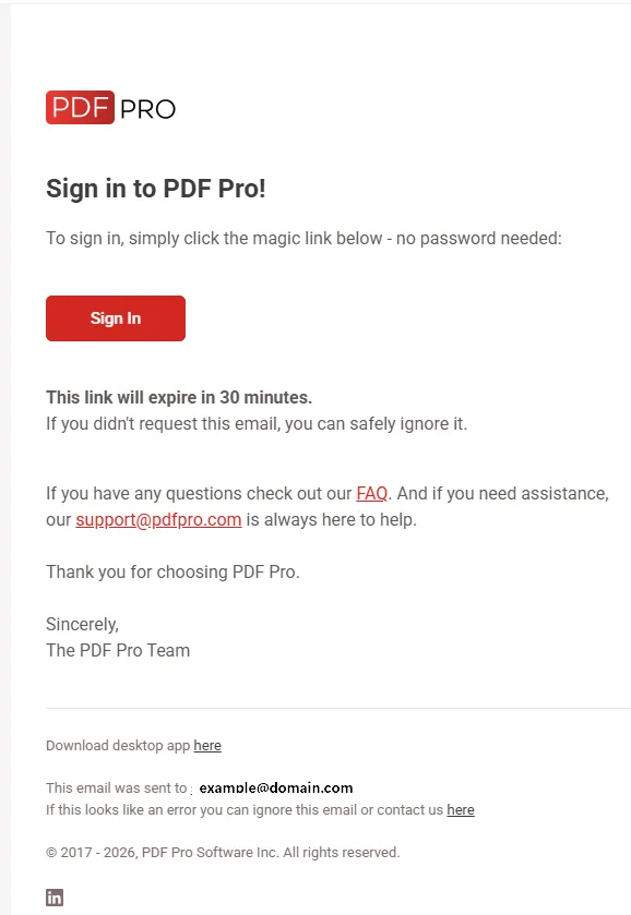 Sign In link