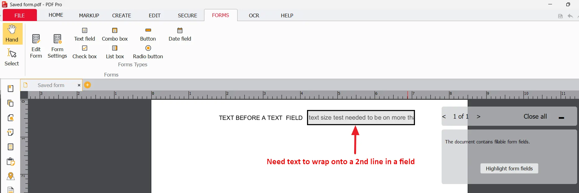Text entered is too long for field Text entered is too long for field