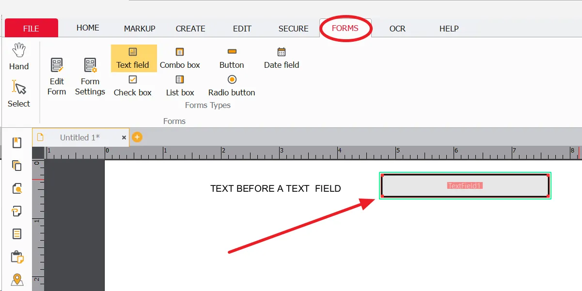 Create the TEXT FIELD Create the TEXT FIELD