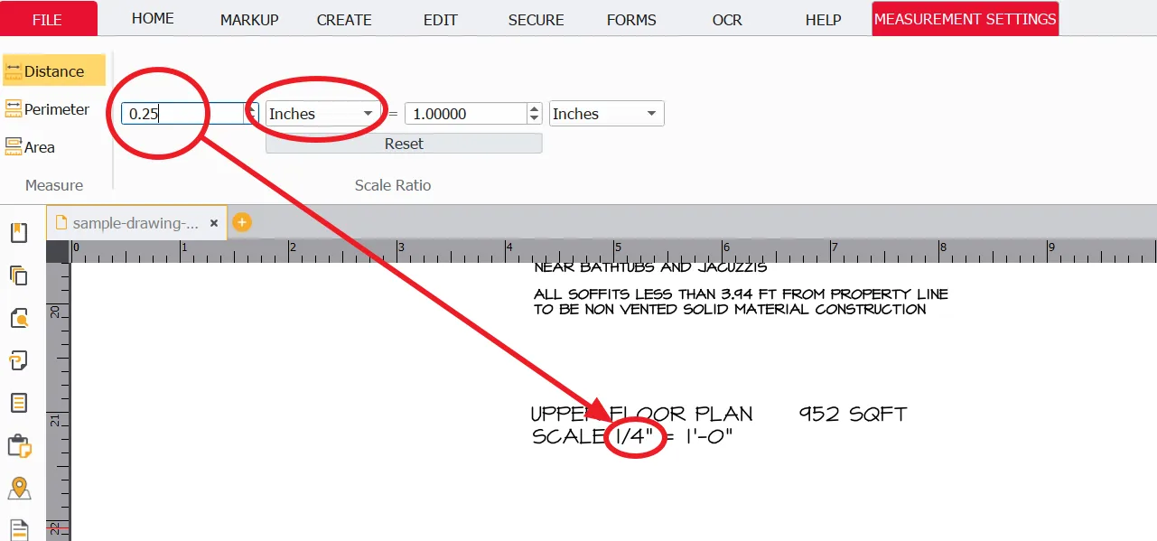 Scale Ratio Inches Setting
