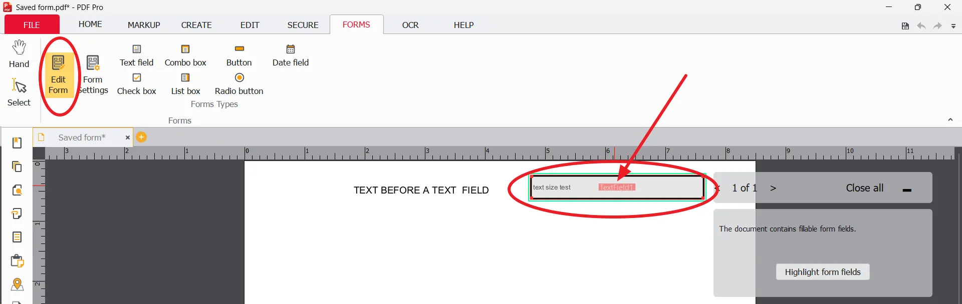 Select the field to be edited Select the field to be edited