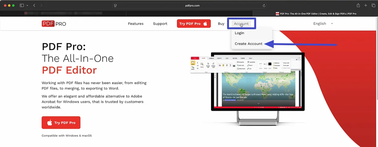 Create Account for Trial