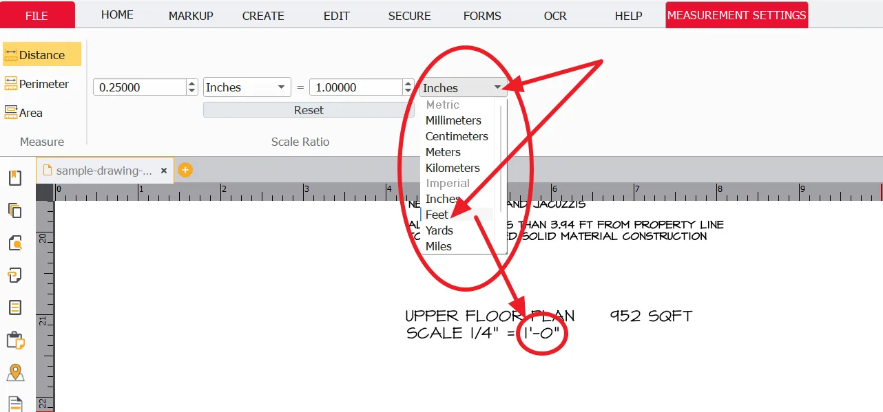 Scale Ratio Feet Setting