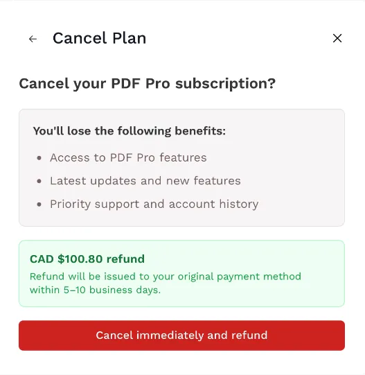 Reminder of what you will be losing Reminder of what you will be losing