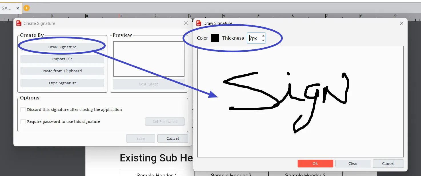 Draw a signature Draw a signature