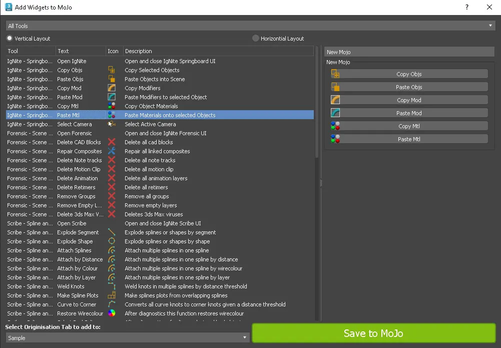 Widget Builder - Vertical Layout