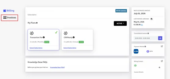 Invoices-Subscripiton Billing