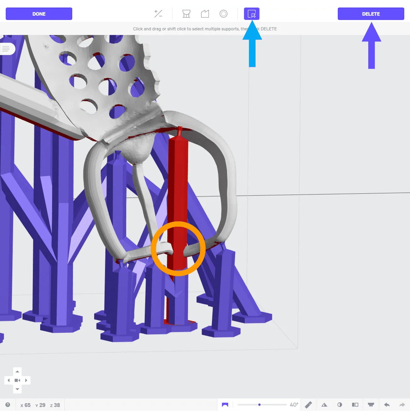 Remove intersecting supports Remove intersecting supports