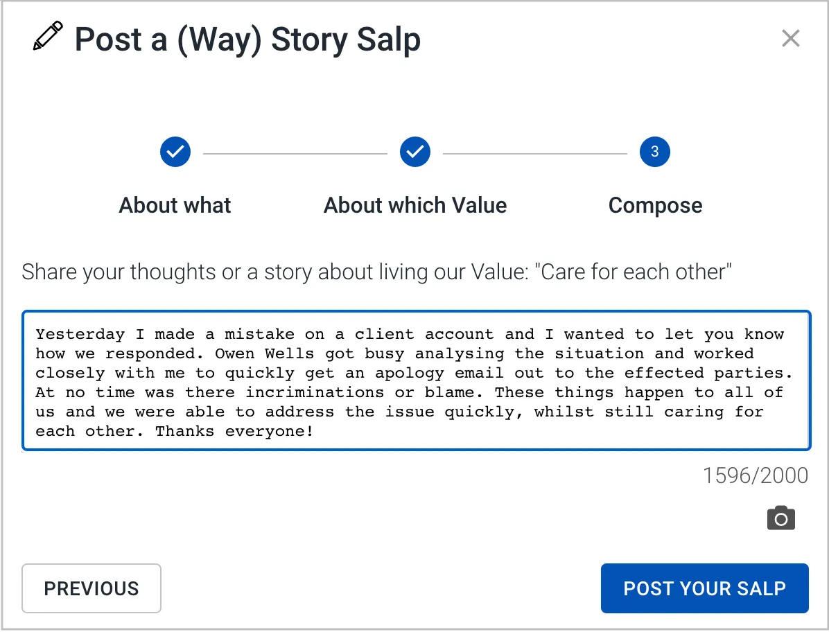 How to share a Story Salp in Salpulse 4