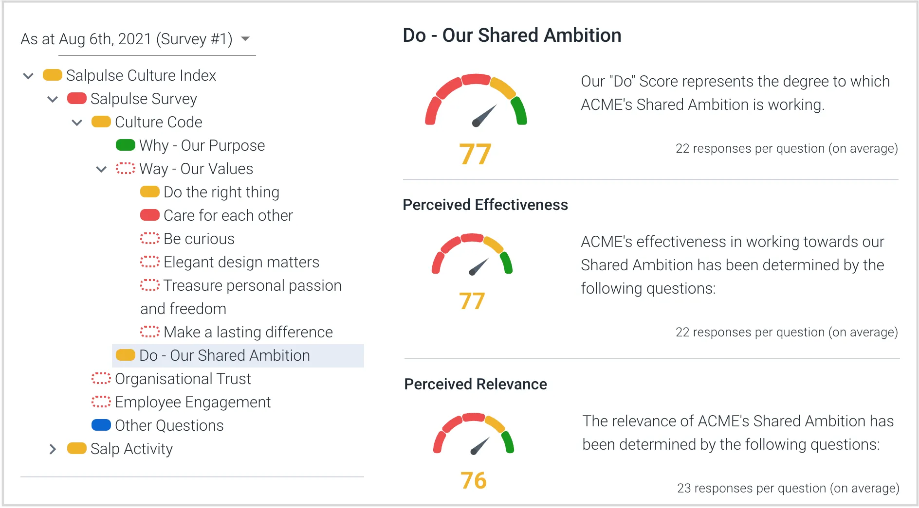 "Do" (shared ambition) node of a Salpulse culture survey