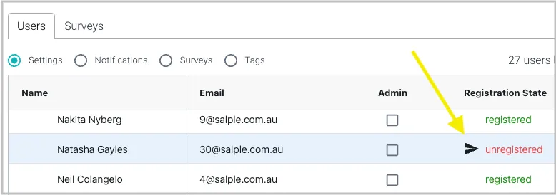 Sending (or resending) registraton emails in Salpulse 1 Sending (or resending) registraton emails in Salpulse 1