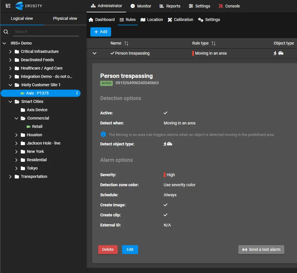 Each analytics rule can be tested