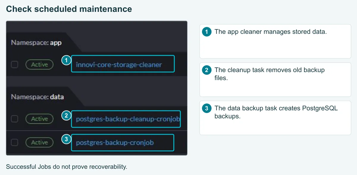 Details: backup and cleanup jobs