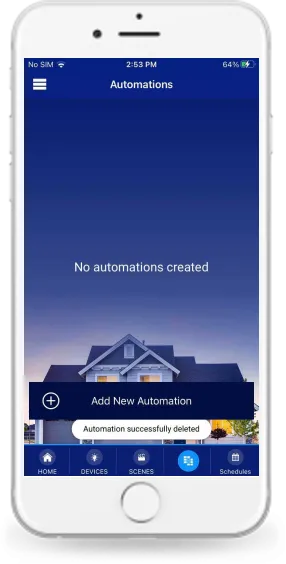 Automation deleted successfully