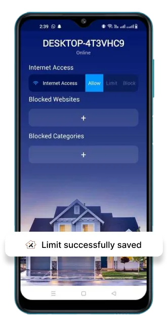 Limit successfully saved Limit successfully saved