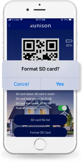 Select Yes to format the SD card Select Yes to format the SD card