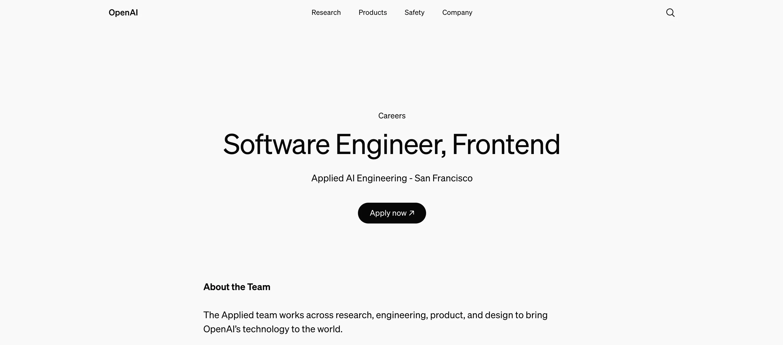 OpenAI - Open Frontend Position