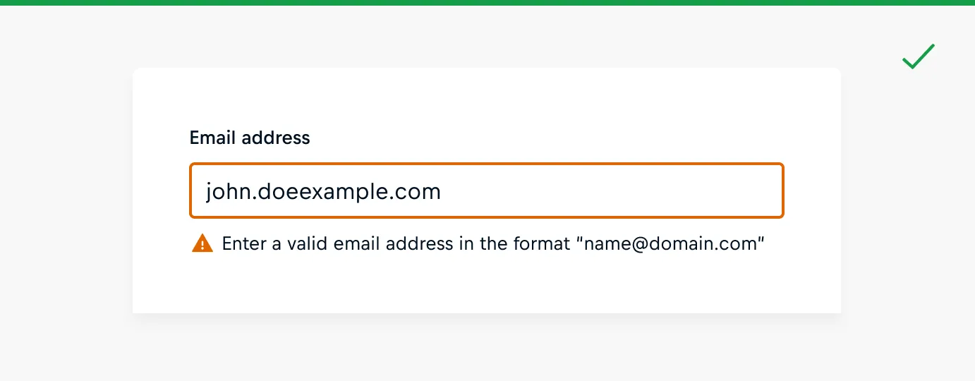 Do: Clearly communicate the issue and guide the user on what need to be corrected. Do: Clearly communicate the issue and guide the user on what need to be corrected.