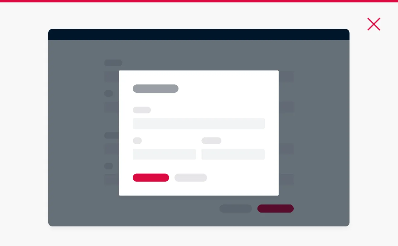 Don't: Implement varying button placement within a single product. Don't: Implement varying button placement within a single product.