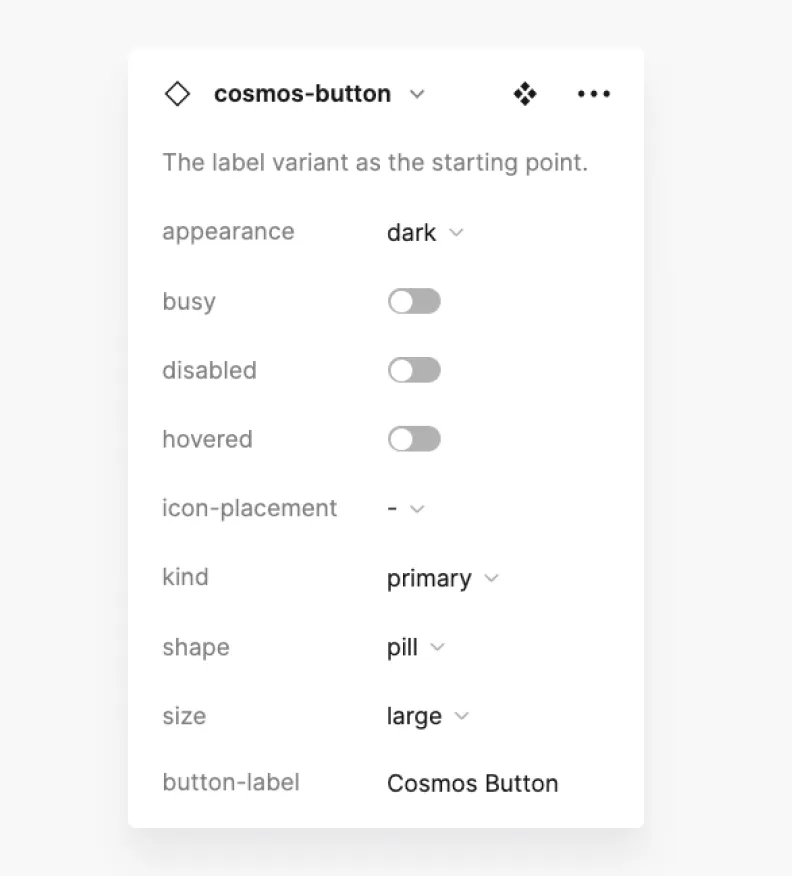 A component with many properties to change the state of the element A component with many properties to change the state of the element