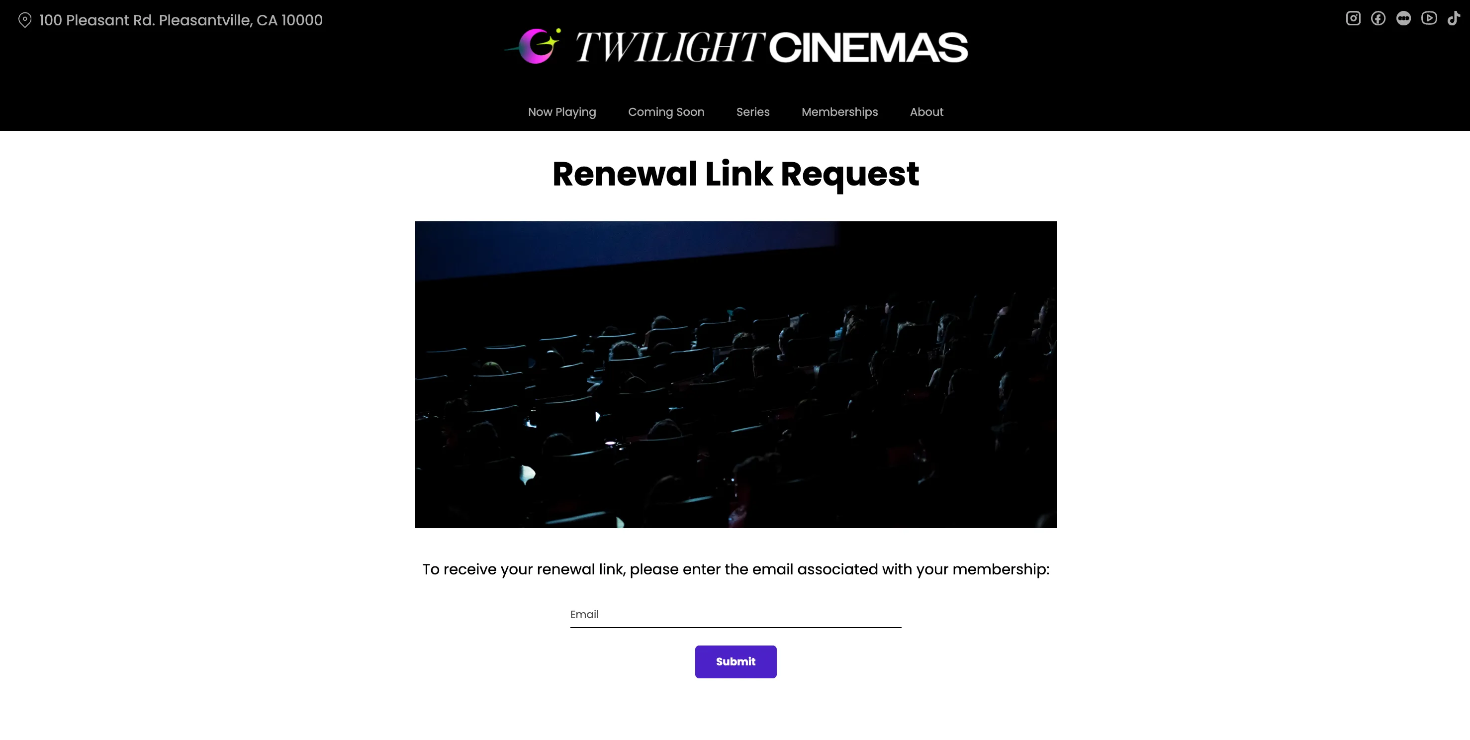 Screenshot of Renewal Link Request template page, titled "Renewal Link Request" and featuring an Email field with a Submit button just below. Screenshot of Renewal Link Request template page, titled "Renewal Link Request" and featuring an Email field with a Submit button just below.