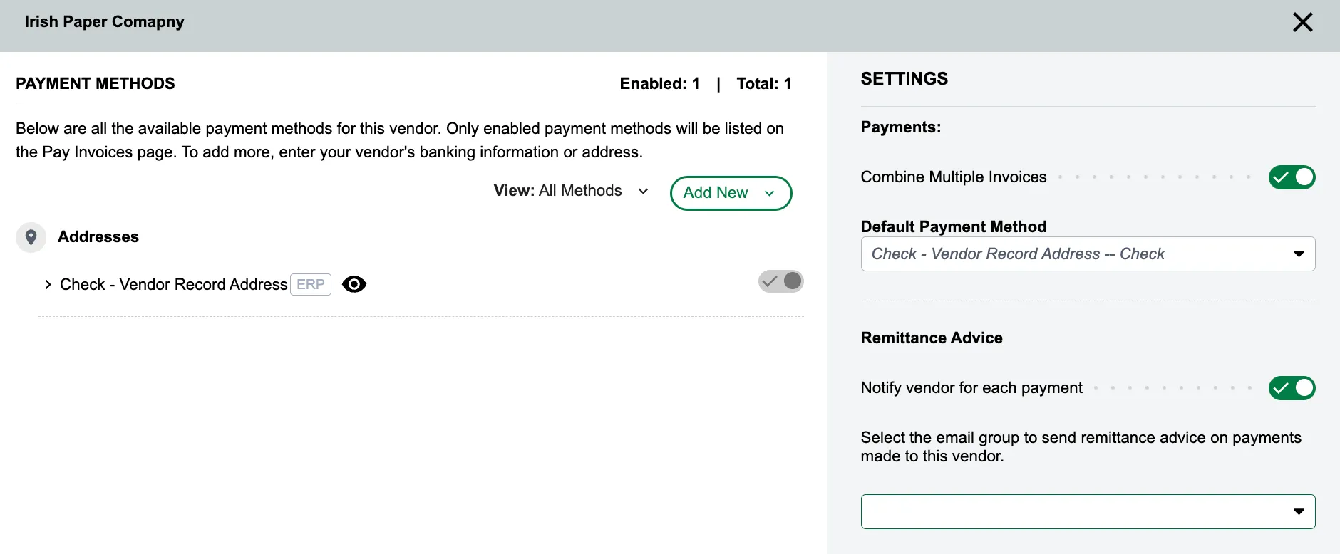 View the Payment Method Pop-Up View the Payment Method Pop-Up