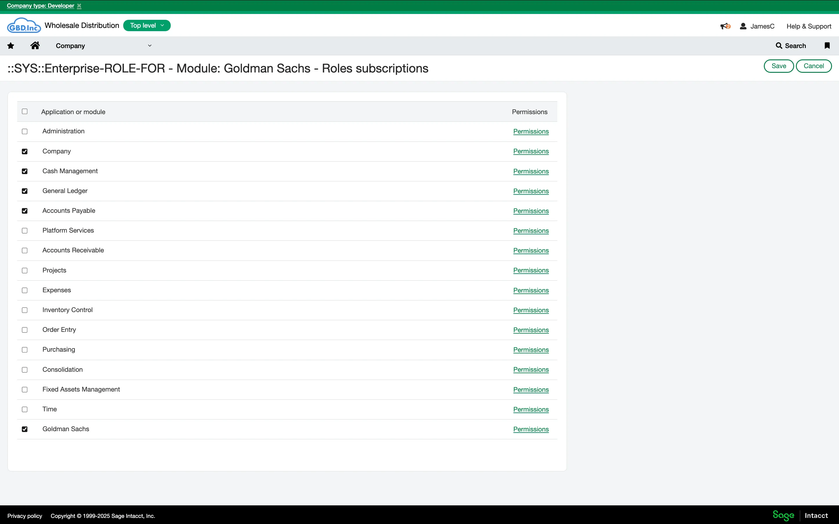 Select Permissions