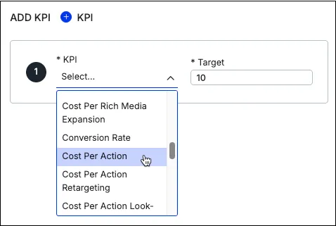 Cost Per Action est un KPI d’élément de ligne