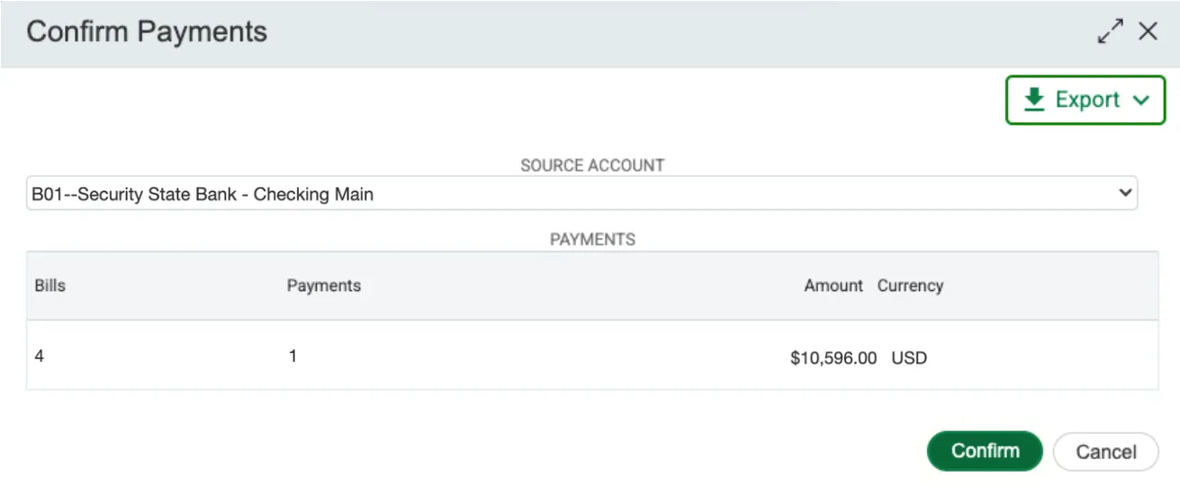 Confirm Payments Confirm Payments