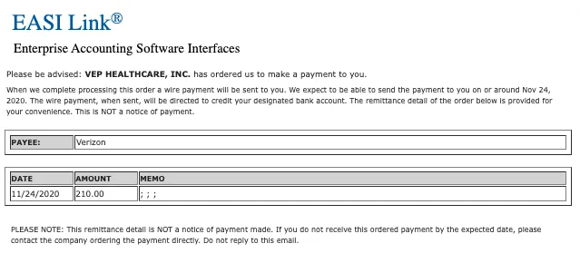 Wire Email Example Wire Email Example
