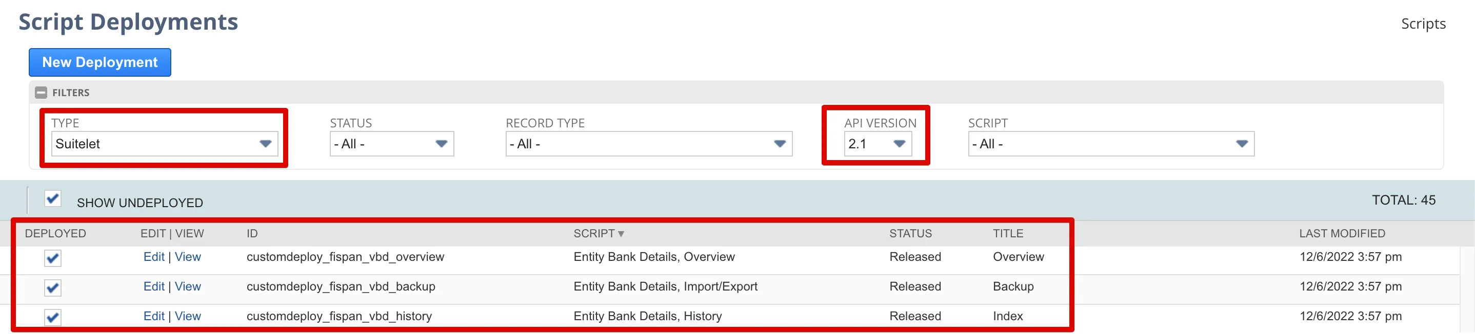Filter for Suitelets on API Version 2.1 Filter for Suitelets on API Version 2.1