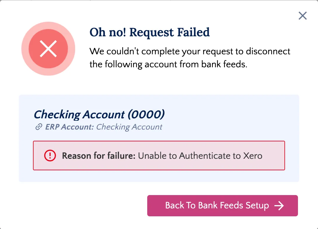 Account Disconnection Failed Account Disconnection Failed