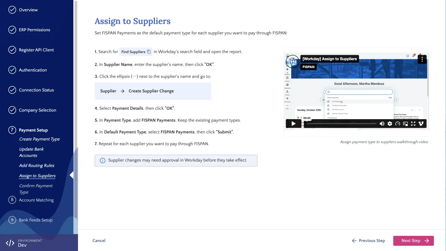 Assign to Suppliers Step Assign to Suppliers Step