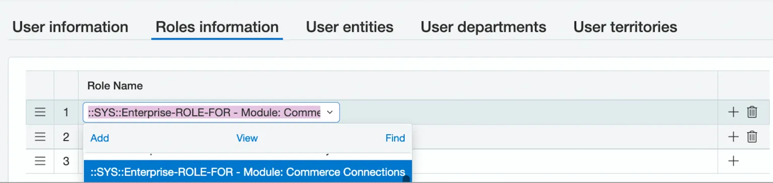 Add Commerce Connections Role Add Commerce Connections Role