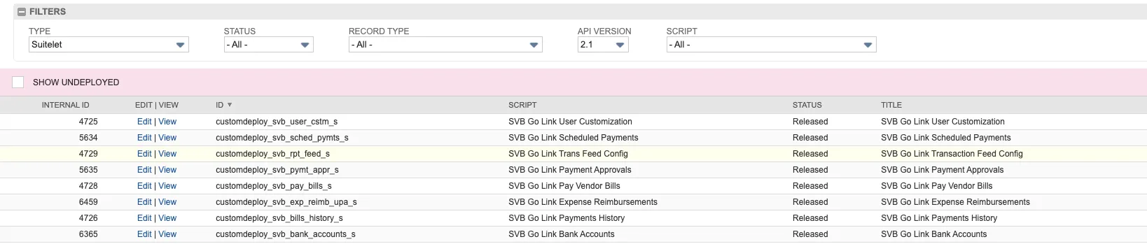 Script Deployments - Suitelets