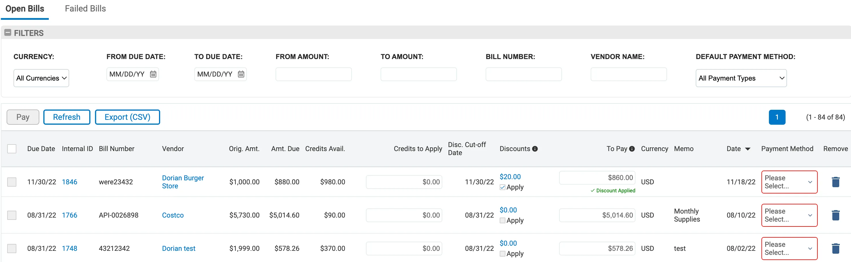 Select and Pay
