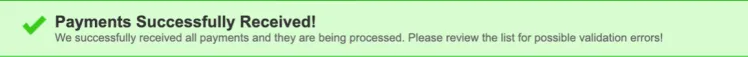 Payments Successfully Received Payments Successfully Received