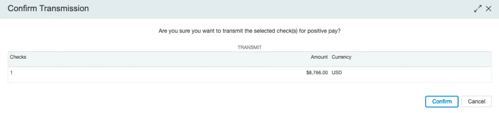 Confirm Transmission Confirm Transmission