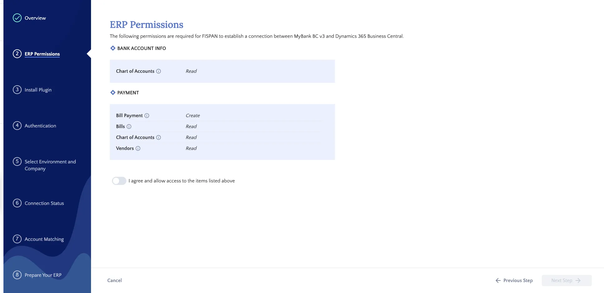 ERP Permissions - installation wizard page ERP Permissions - installation wizard page