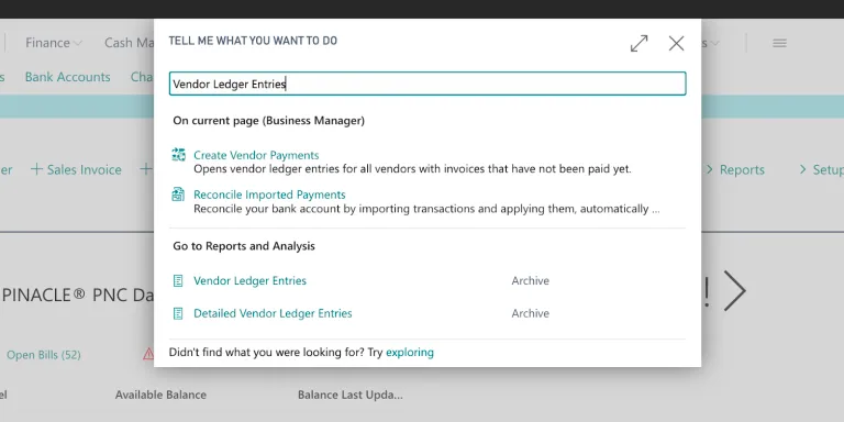 Go to Vendor Ledger Entries Go to Vendor Ledger Entries
