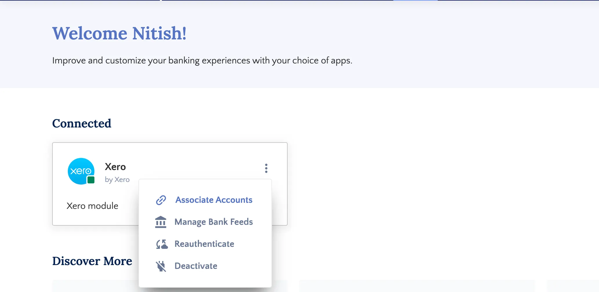 Select Manage Bank Feeds